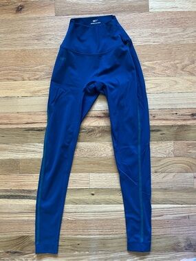 SET Active blue with green stripe Sportbody leggings